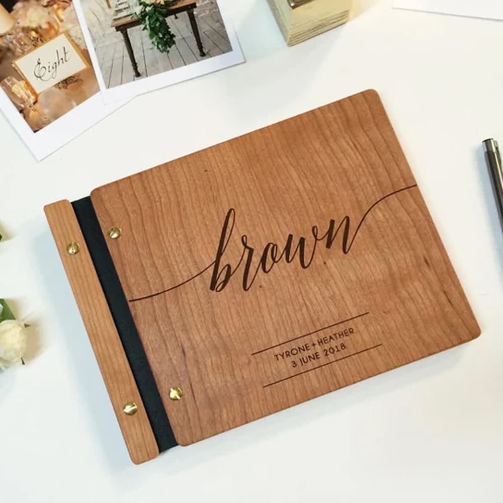 Album Guestbook din lemn personalizat Bloom Events